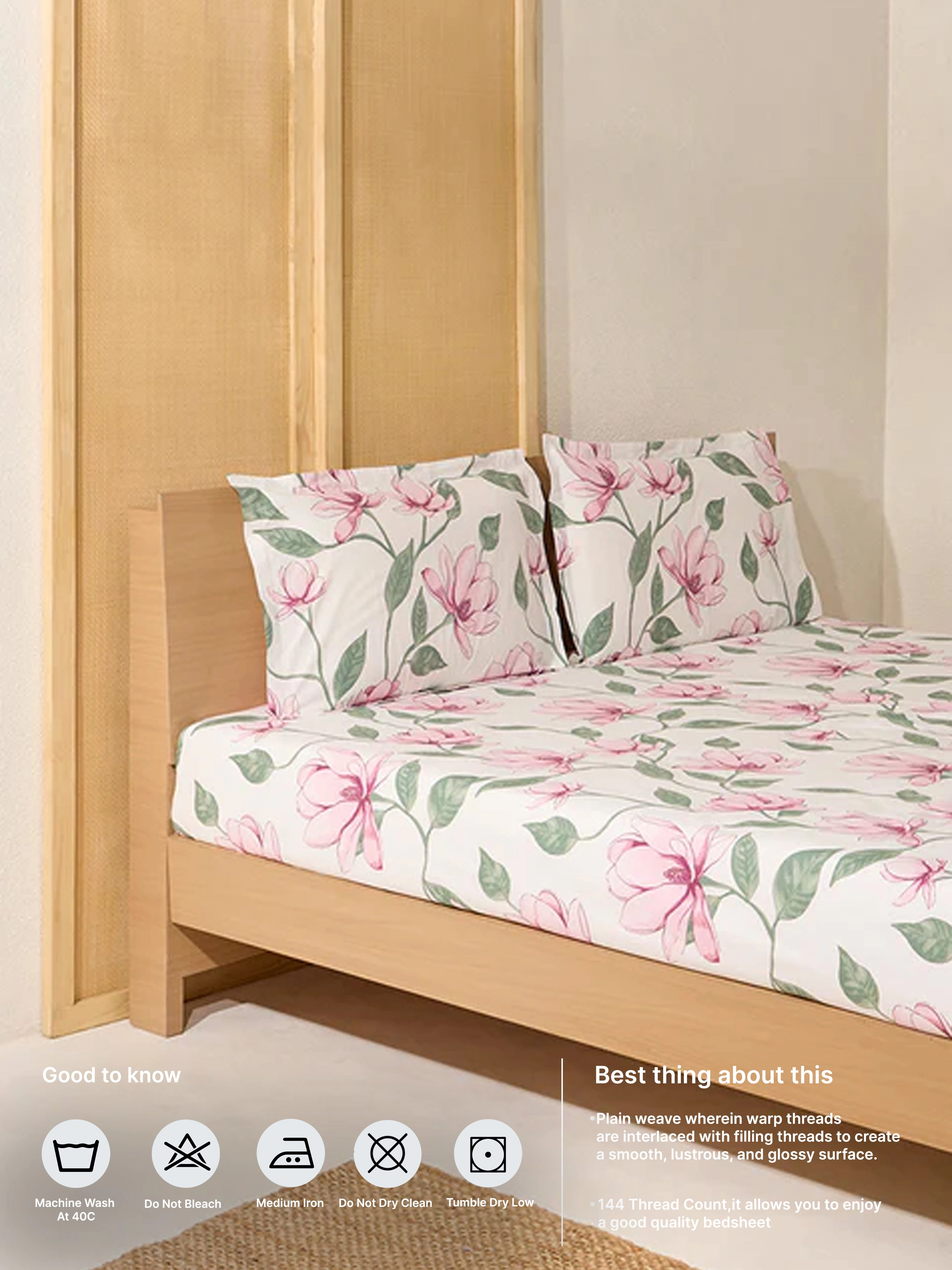 Westside Home Lilac King Bed Flat Sheet and Pillowcase Set