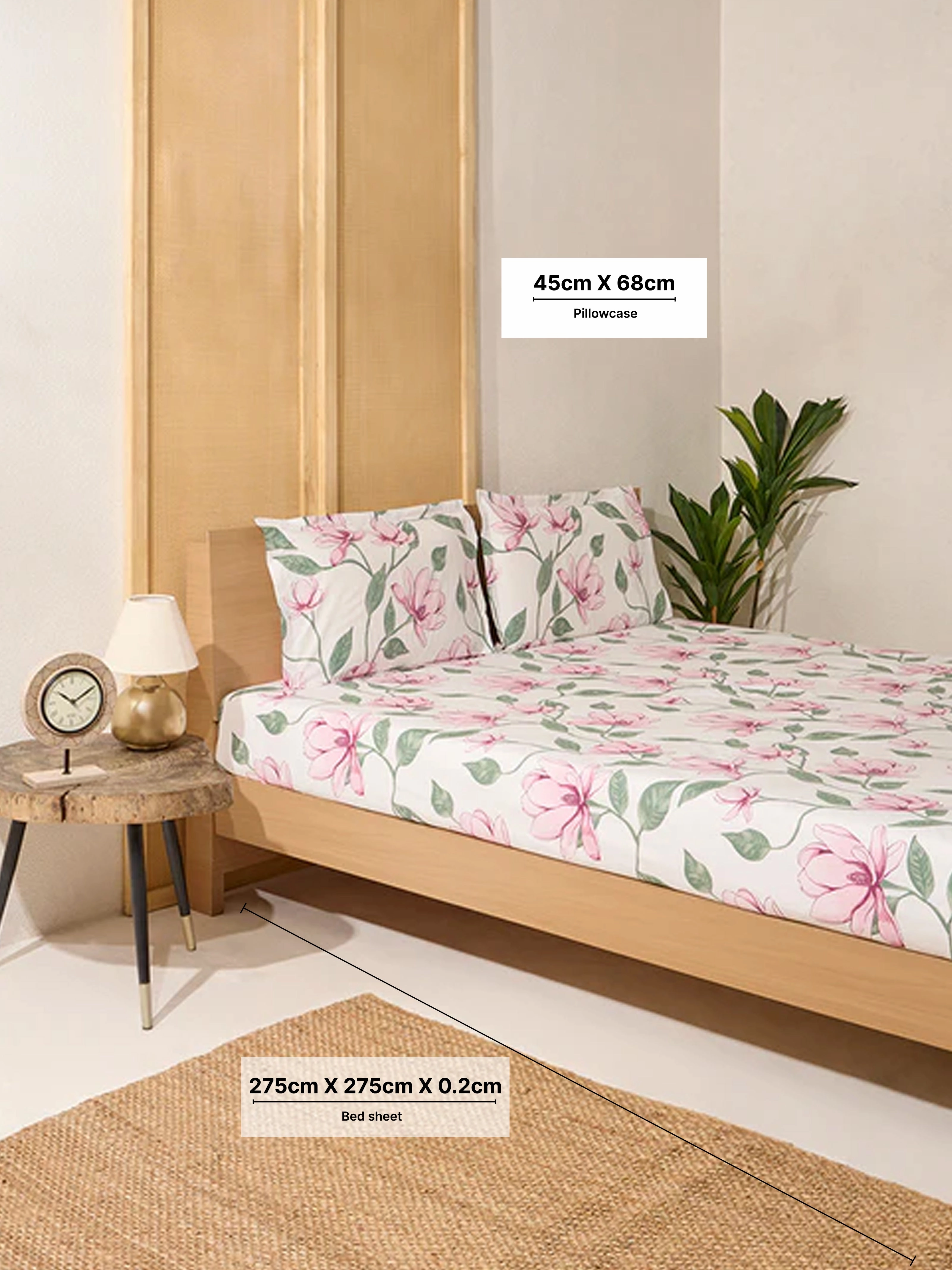 Westside Home Lilac King Bed Flat Sheet and Pillowcase Set