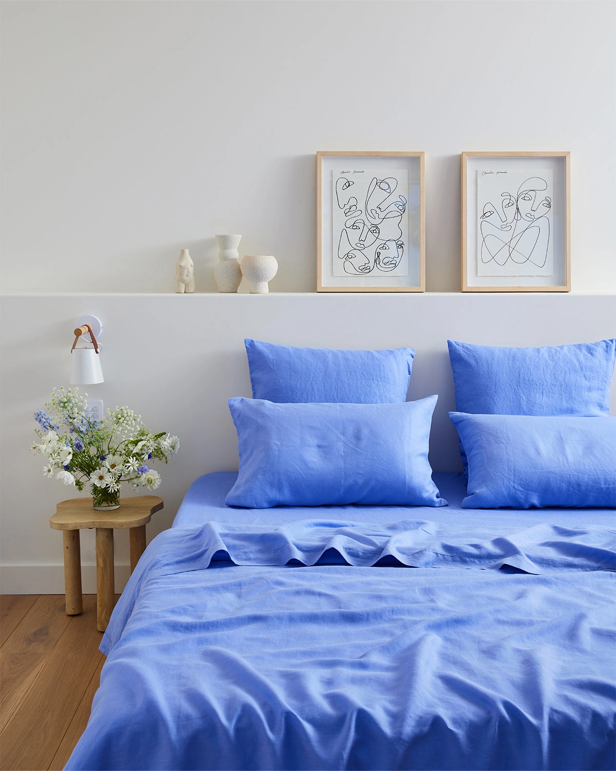 Wildflower 100% French Flax Linen Fitted Sheet