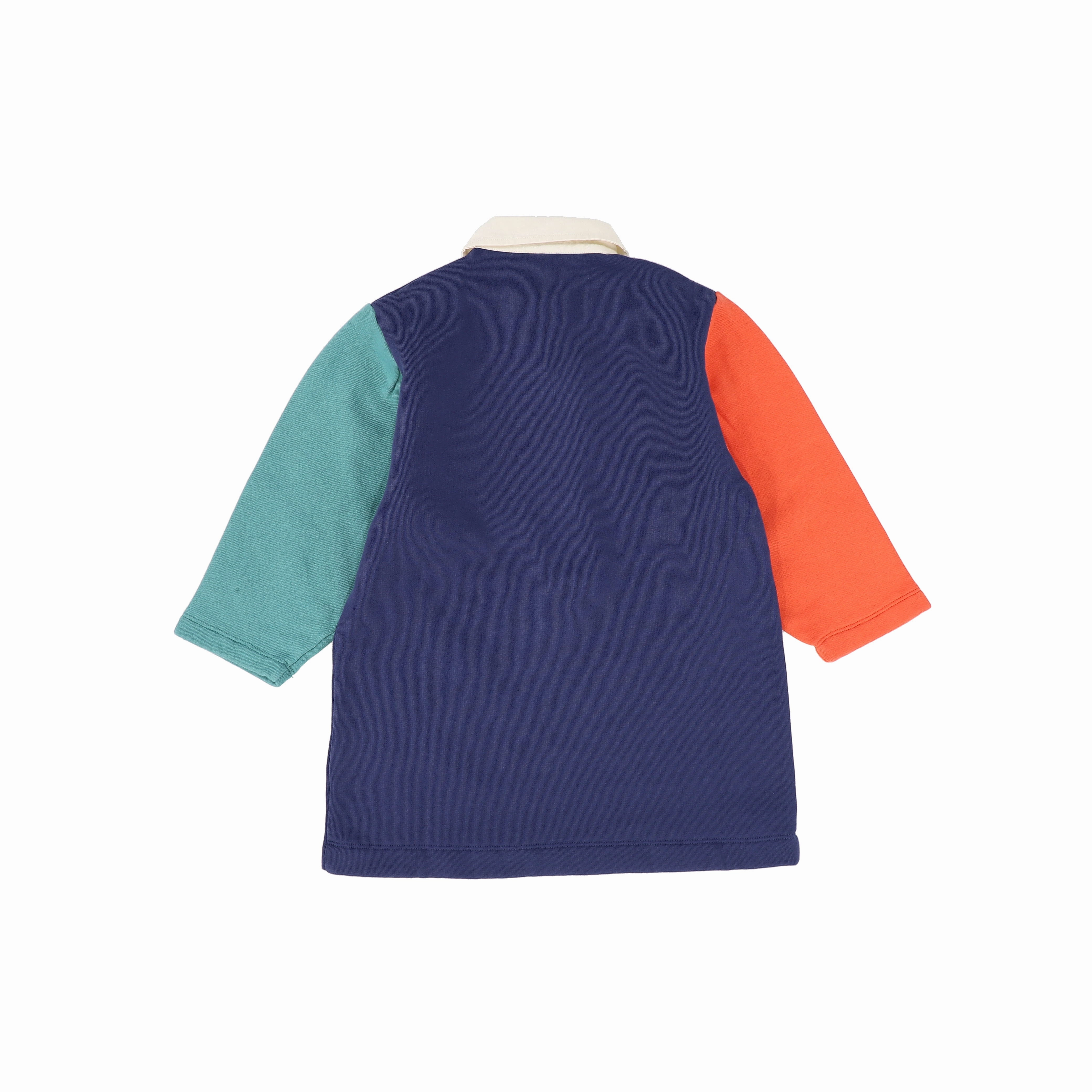 WYNKEN NAVY COLOR BLOCK COLLAR DRESS [FINAL SALE]